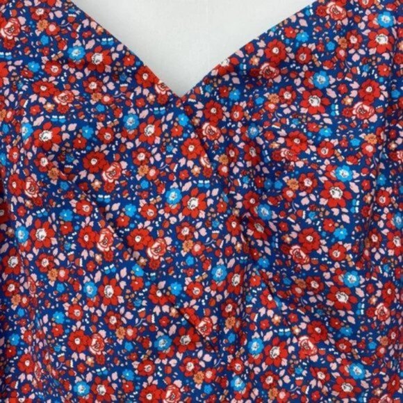 J.Crew x Liberty 10 Spaghetti Strap Dress Betsy Ann Floral Print Blue Red - Picture 9 of 13